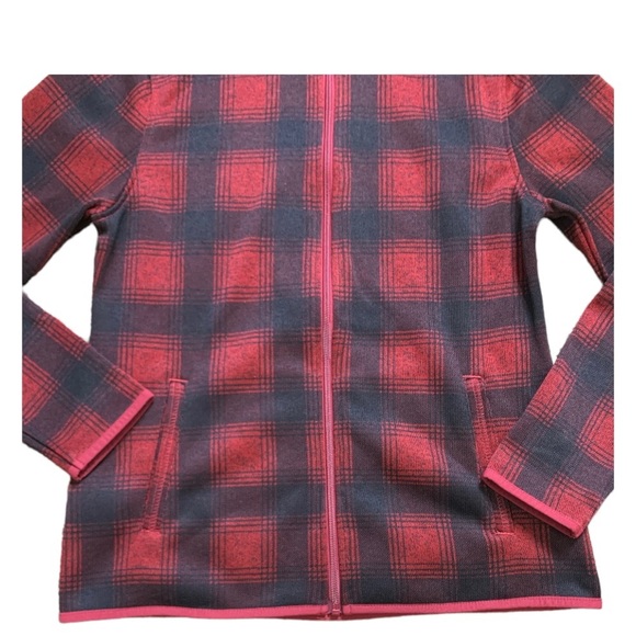 EDDIE BAUER Buffalo Plaid Zip Jacket With Pockets Red/Black Size Small - Picture 5 of 11
